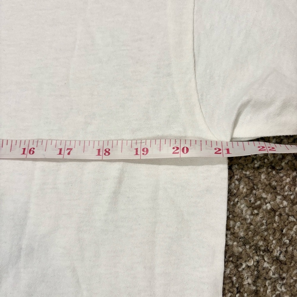 VTG Single Stitch White Graphic T-Shirt with Bold Text Men’s L - Picture 7 of 9